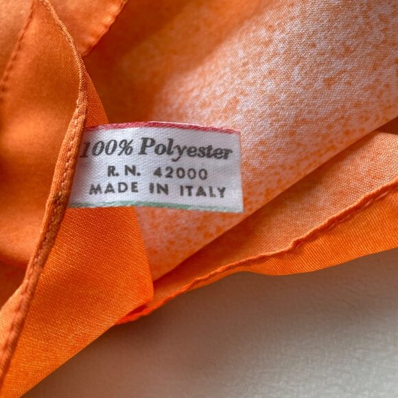 Vintage Ombre Square Scarf Lightweight Orange Polyester Neck Wrap Bandana - Picture 4 of 6